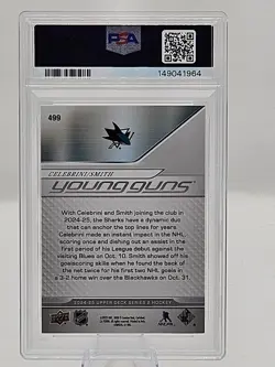 2024 Upper Deck Young Guns Teammates - Macklin Celebrini Will Smith #499 - PSA 9 - Image 2