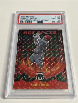 2022 Panini Mosaic Hot Sauce Shohei Ohtani Green Mosaic Prizm PSA 10 Gem Mint - Image 1