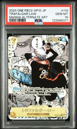 One Piece Trafalgar Law OP10 PSA10 Manga Parallel Royal Bloodline Rare Card - Image 2