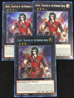 YUGIOH DANTE TRAVELER OF THE BURNING ABYSS BLMR-EN081 1ST SECRET X3 (NM) - Image 1