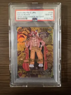 One Piece Gol D Roger OP09-118 PSA10 Manga Parallel SEC Rare Emperor Card - Image 1