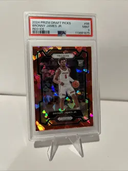 2024 Panini Prizm Draft Picks Bronny James JR Red Ice Psa 9 - Image 1