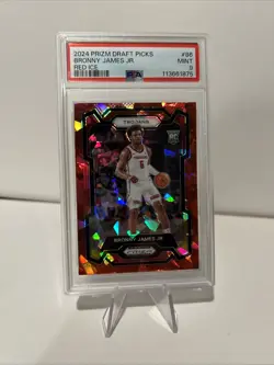 2024 Panini Prizm Draft Picks Bronny James JR Red Ice Psa 9 - Image 2