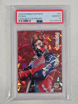 2020 Panini Fortnite Series 2 Ether #P3 Cracked Ice Promo PSA 10 Gem Mint - Image 1