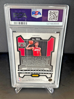 2023-24 Panini Prizm Amen Thompson Silver Prizm Rookie #150 (RC) Rockets PSA 10 - Image 2