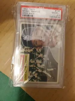 Mickey Mantle 1956 Topps #135 Gray Back PSA 2.5 GOOD+ New York Yankees HOF - Image 5