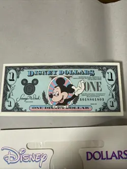 1990 Series $1 ONE DOLLAR MICKEY MOUSE Walt Disney World A- A & Envelope - Image 2