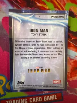 2025 Topps Chrome Marvel Studios Tony Stark Iron Man Green /199 #1 - Image 2