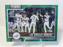 2026 Topps MLB Series 1 Dodgers Team Featuring Shohei Ohtani Green Diamante /99 - Image 1