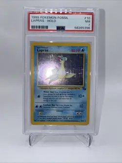 1999 POKEMON FOSSIL #10 LAPRAS-HOLO PSA 7 - Image 2