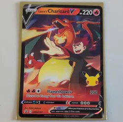 Pokemon Lance's Charizard V Full Art Promo Holo SWSH133 Basic 220 HP Flamethrow… - Image 1