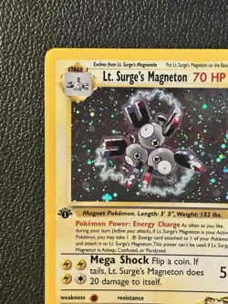 LT Surge’s Magneton 8/132 1st Edition Holo Gym Heroes Pokemon - Image 2