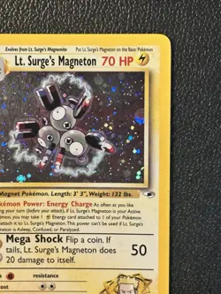 LT Surge’s Magneton 8/132 1st Edition Holo Gym Heroes Pokemon - Image 3