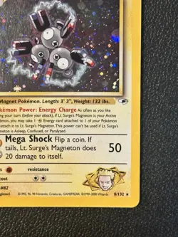 LT Surge’s Magneton 8/132 1st Edition Holo Gym Heroes Pokemon - Image 4