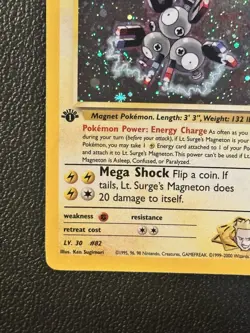 LT Surge’s Magneton 8/132 1st Edition Holo Gym Heroes Pokemon - Image 5