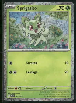 Sprigatito 001/015 holo Promo McDonald's Collection 2023 Pokemon Holo Near Mint - Image 1