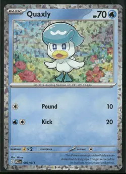 Quaxly 003/015 holo Promo McDonald's Collection 2023 Pokemon Holo Near Mint - Image 1