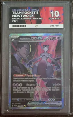 Pokemon Team Rocket’s Mewtwo ex 231/182 SIR ACE 10 GEM MINT – Perfect Subgrades - Image 1