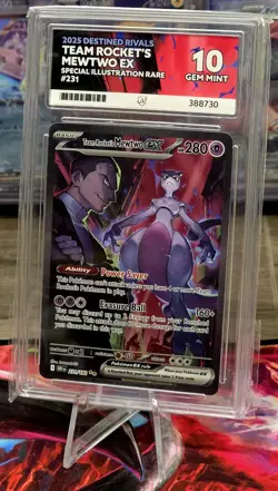 Pokemon Team Rocket’s Mewtwo ex 231/182 SIR ACE 10 GEM MINT – Perfect Subgrades - Image 3