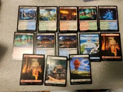 Final Fantasy Magic The Gathering Lands Basic + Towns Lot Of 13 MTG-FIN - Image 1