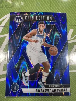 2024-25 Mosaic - City Edition Anthony Edwards Seismic Blue Mosaic Prizm /149 - Image 1