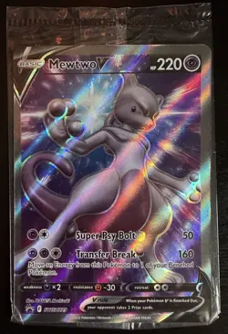 Mewtwo V SWSH229 Sealed Promo Pokemon GO 2022 Black Star Full Art Holo NM - Image 1