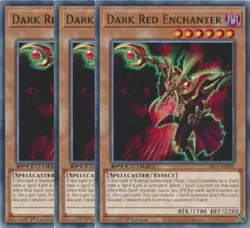 Yugioh - Dark Red Enchanter x 3 - 1st Edition NM - Plus Free Holographic Card - Image 1