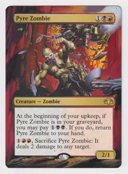 Altered Pyre Zombie LP 2023 MTG Magic Hand Painted Unique Custom Extended Art! - Image 1