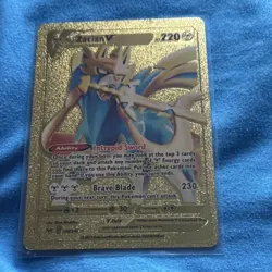 Zacian V Gold Metal Secret Rare Full Art Card 138/202 Sword & Shield 220 HP - Image 1