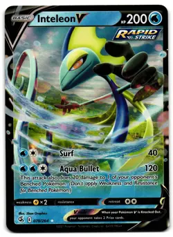 Inteleon V 078/264 - Fusion Strike Rare V Pokemon TCG Holo - LP Card - Image 1