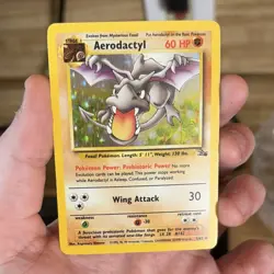 Pokemon TCG Aerodactyl Fossil unlimited Holo Rare 1/62 60 HP Card - Image 2