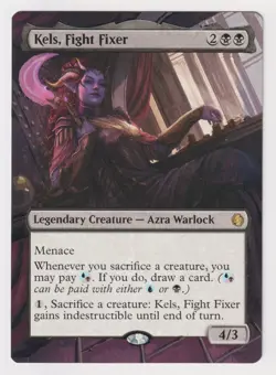 Altered Kels, Fight Fixer LP MTG Magic Hand Painted Unique Custom Extended Art! - Image 1