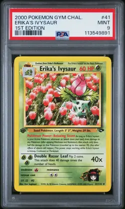 2000 POKEMON GYM CHALLENGE 1ST ED #41 ERIKA'S IVYSAUR PSA 9 - Image 1