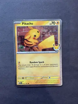 Pokemon Pikachu 051/162 SV2A 2024 Pokemon Day Promo Stamp Holo NM - Image 1