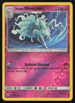 Alolan Ninetales 145/236 Reverse Holo Rare Cosmic Eclipse Pokemon LP - Image 1