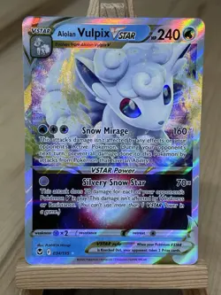 Alolan Vulpix VSTAR 034/195 Silver Tempest Holo Ultra Rare Pokemon TCG NM - Image 1