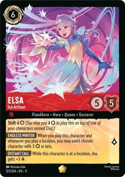 Disney Lorcana TCG - Winterspell - Elsa - Ice Artisan - 123/204 Legendary - Image 1