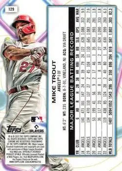 2023 Topps Chrome Cosmic Topps Mike Trout Los Angeles Angels - Image 2