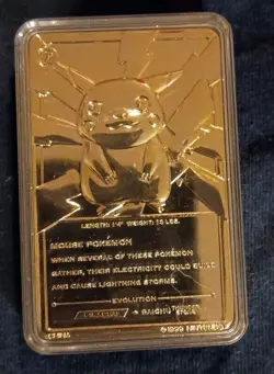 1999 Burger King Pokemon 23K Gold-Plated PIKACHU Trading Card Open Box Sealed - Image 3