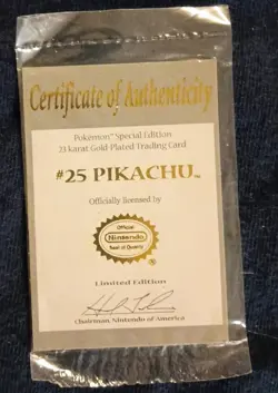 1999 Burger King Pokemon 23K Gold-Plated PIKACHU Trading Card Open Box Sealed - Image 4