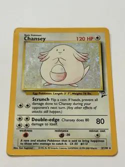 Pokemon Card Chansey Base Set 2 Holo Rare 3/130 LP - Image 1