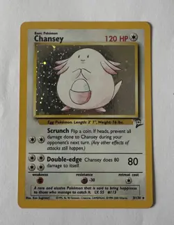 Pokemon TCG - Chansey - 3/130 - Base Set 2 - Holo Rare - MP/LP - Image 1