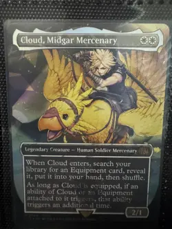 Cloud, Midgar Mercenary (Borderless Chocobo Track Foil) Final Fantasy MTG Magic - Image 1