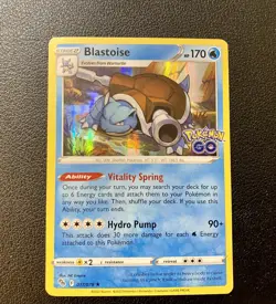 Pokemon Card Blastoise Pokemon GO Reverse Holo Rare 017/078 LP - Image 1