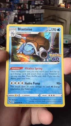 Pokemon Go Blastoise Card 017/078 Holo Reverse Holo Rare Bundle - Image 2