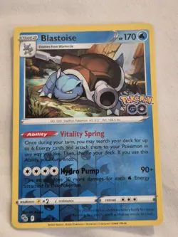 Pokemon TCG Blastoise Reverse Holo Rare Card Pokemon Go 017/078 - Image 1