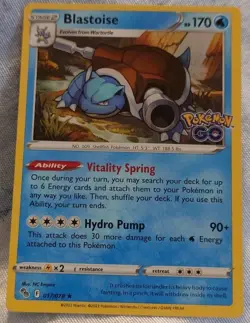 BLASTOISE 017/078 HOLO RARE - POKEMON GO - POKEMON TCG NM/MINT - Image 1