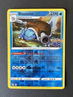 Blastoise 017/078 - Reverse Holo Rare - Pokemon GO - Pokemon Card TCG - Image 1