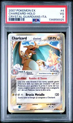 2007 POKEMON ITALIAN EX CRYSTAL GUARDIANS #4 CHARIZARD-HOLO PSA 3 - Image 1