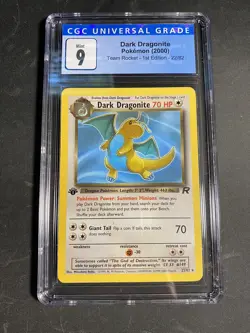 Dark Dragonite 22/82 Team Rocket 1st Edition Non Holo Rare Pokemon CGC 9 - Image 1